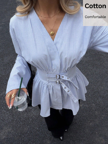 Cotton long sleeve blouse