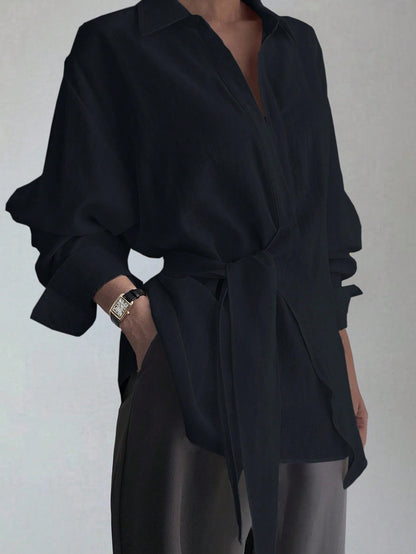Half-Placket tie Blouse