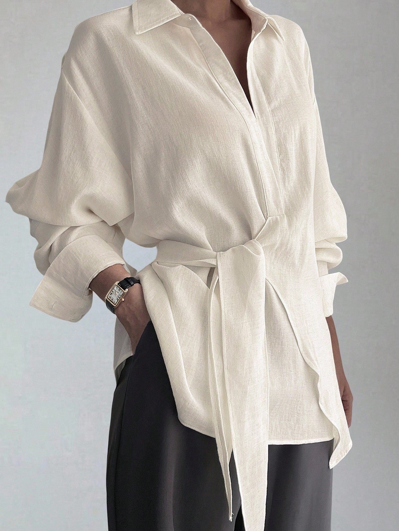 Half-Placket tie Blouse