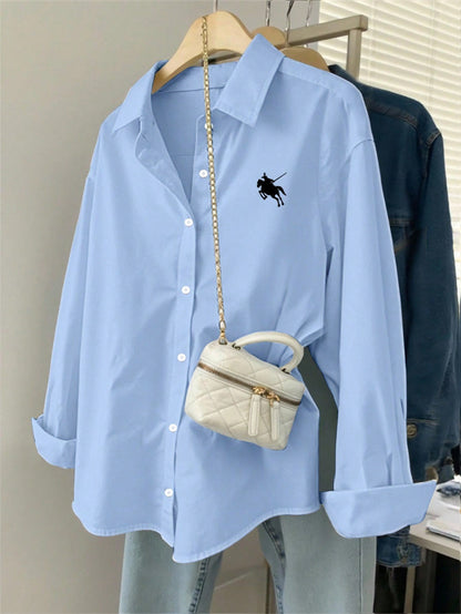 Logo Casual loose long shirt