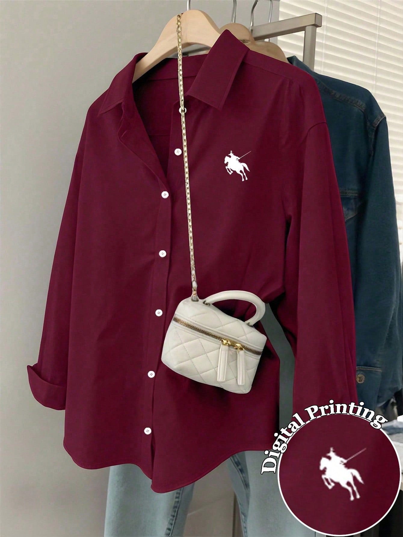 Logo Casual loose long shirt
