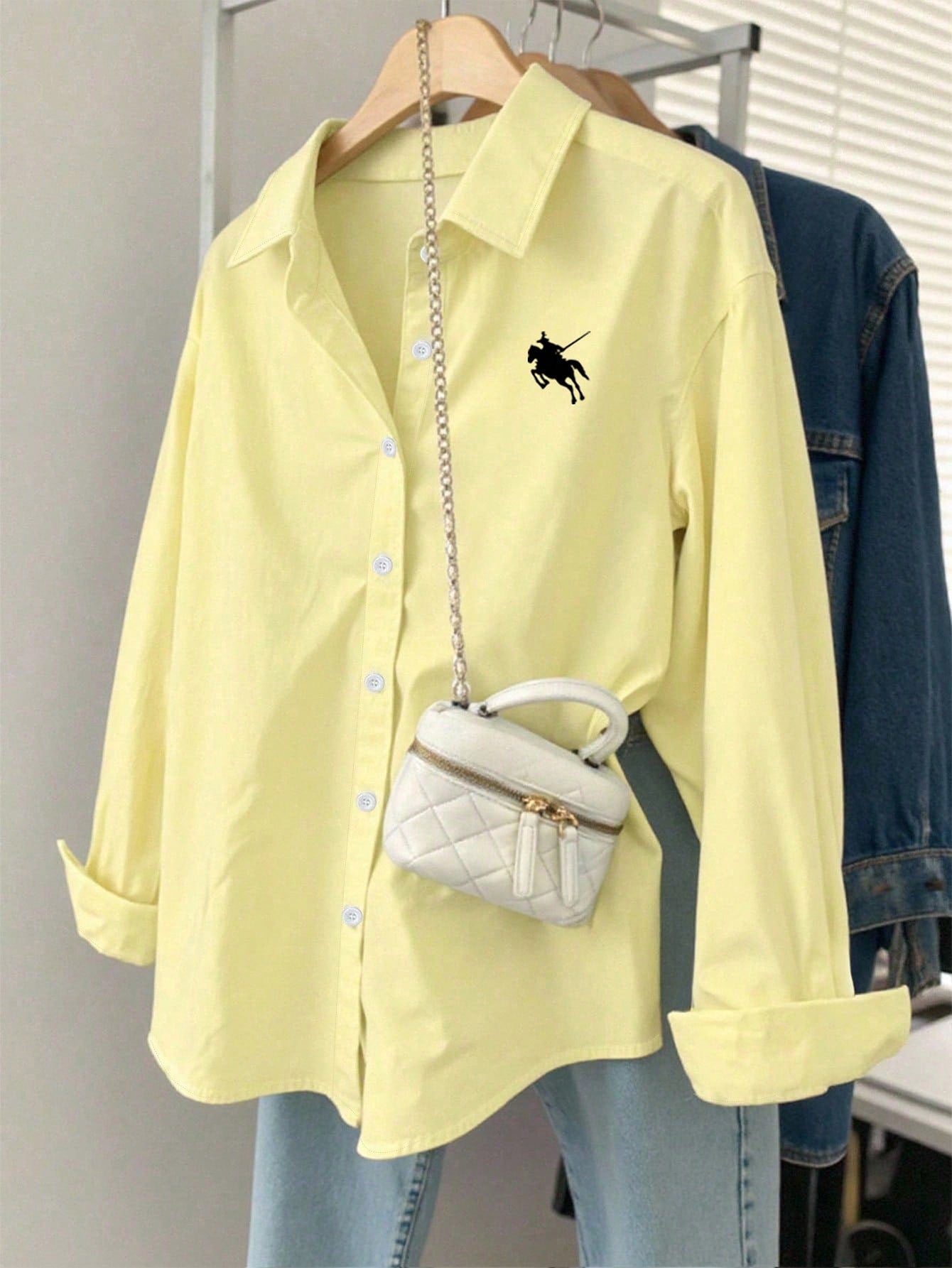 Logo Casual loose long shirt