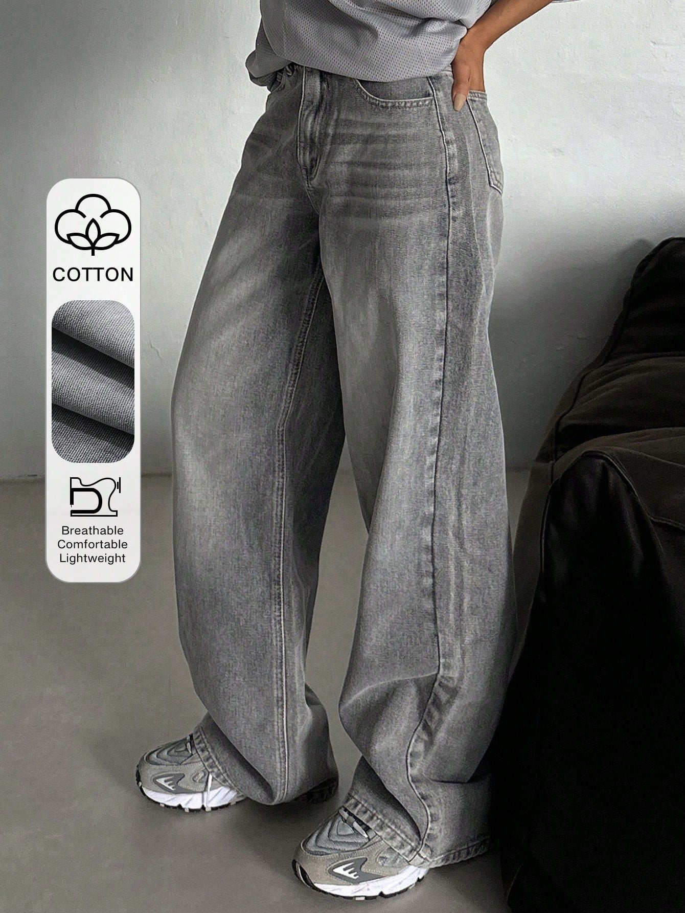 Grey Straight leg jeans