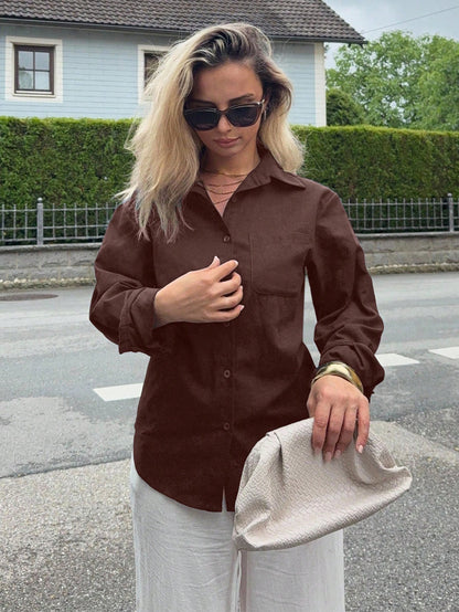 Long Sleeve Collared Pocket Shirt