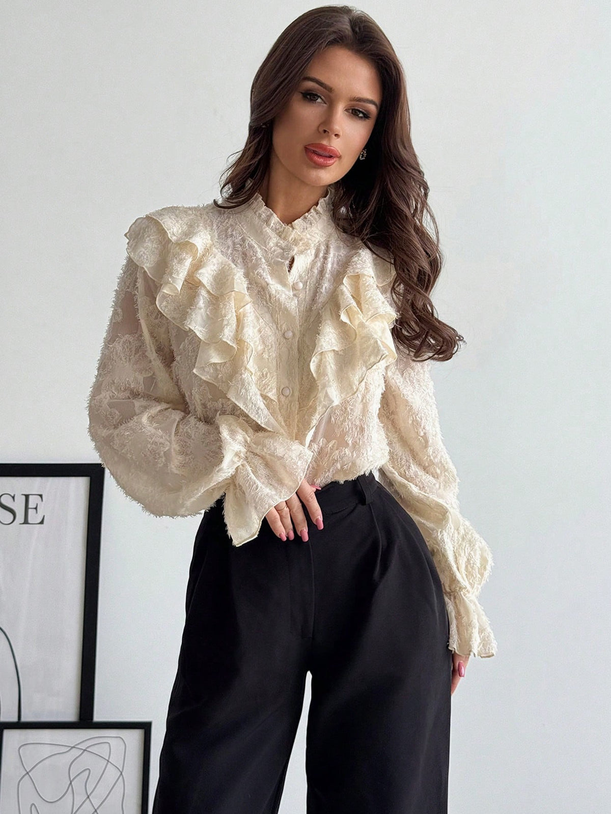 Firerie Women’s Chic Ruffle Blouse