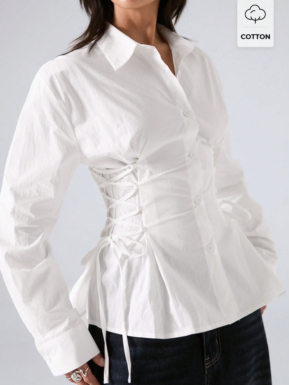 LYSMO Elegant Casual White Shirt