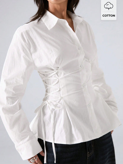 LYSMO Elegant Casual White Shirt