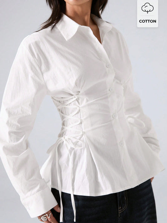 LYSMO Elegant Casual White Shirt