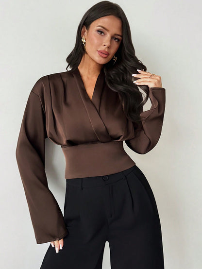 Dark Brown satin Blouse