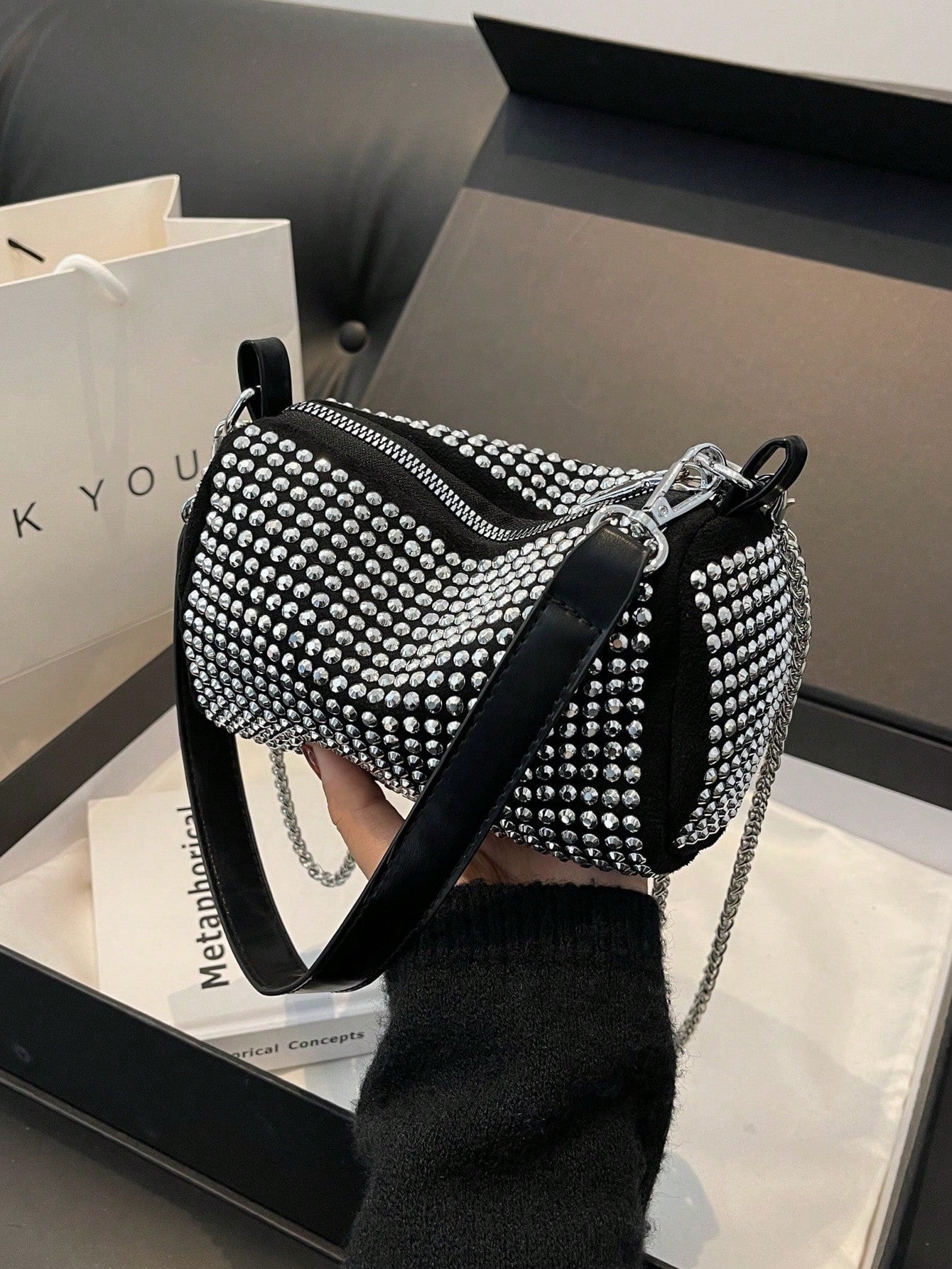 Shiny Rhinestone Decore Bag