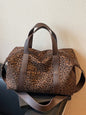 Leopard Print Leather Handbag