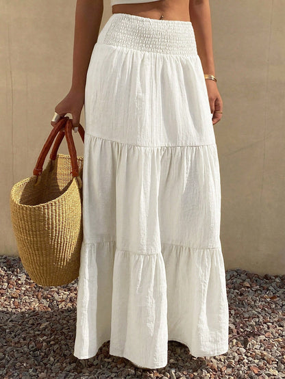 Ruffle White Skirt