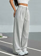Pleated Striped Wide-Leg Pants