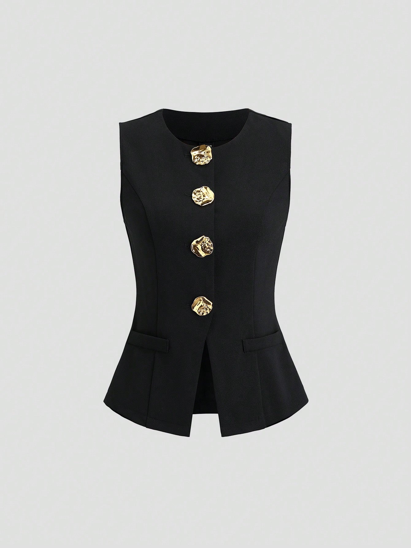 French Style Metal Button Blazer