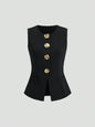 French Style Metal Button Blazer