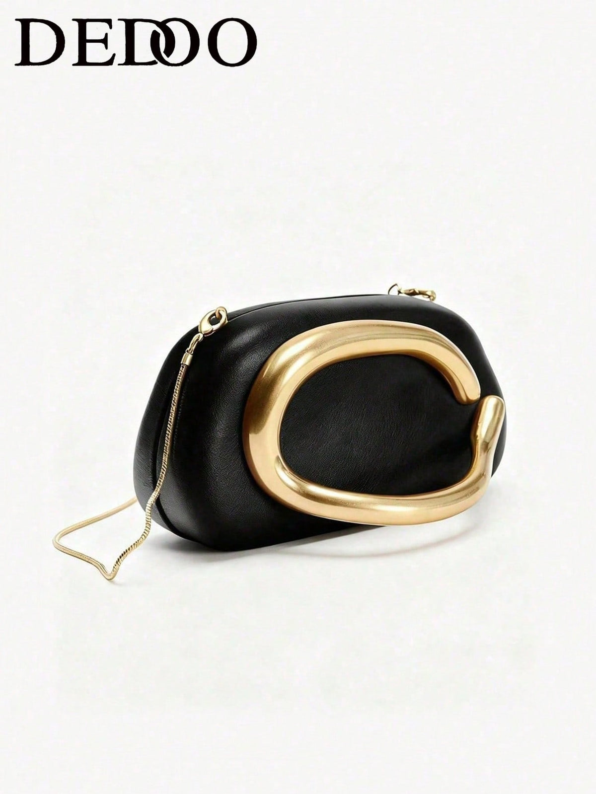 Metal decor clutch bag