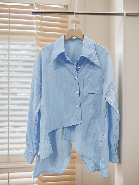Modest Casual Asymmetric Shirt