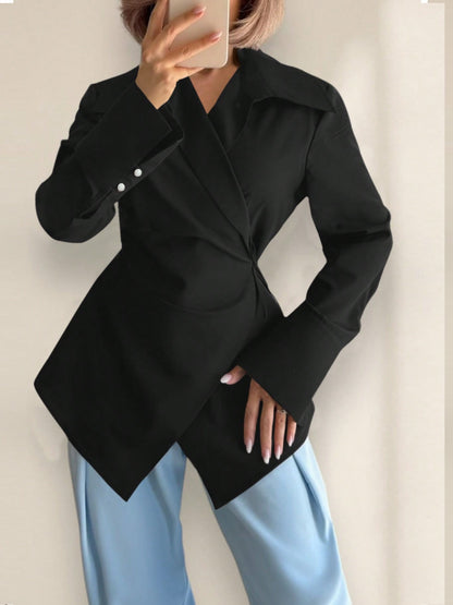 Waist Tie Long Sleeve Blouse